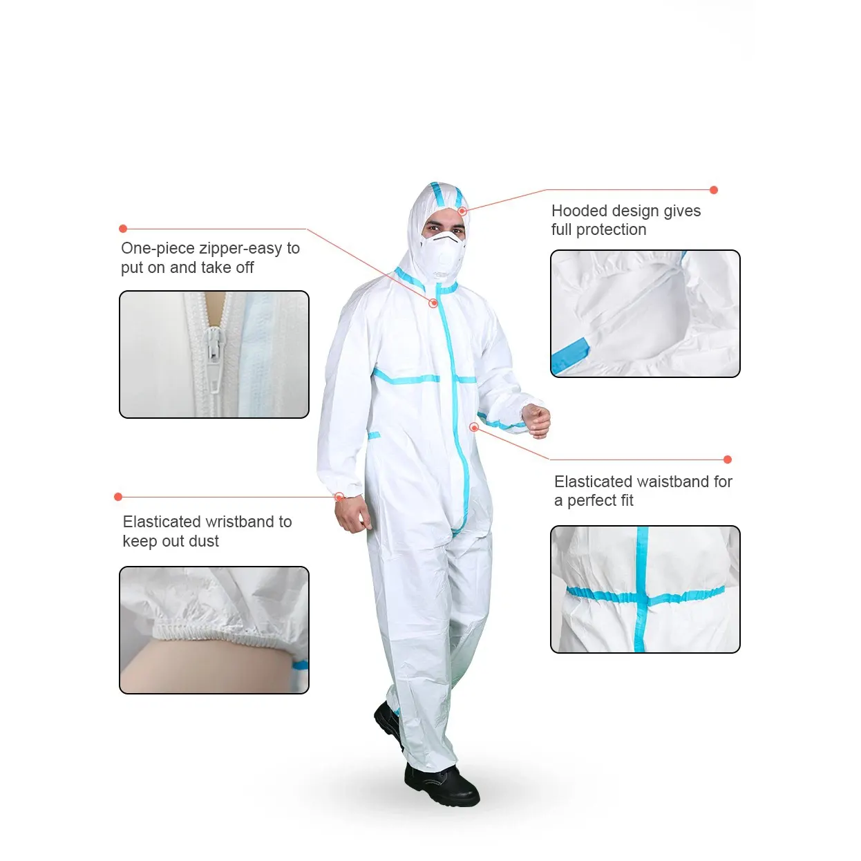 Buzo de Protección Química Agentes Infecciosos y Biológicos TIPO 4B/5B/6B