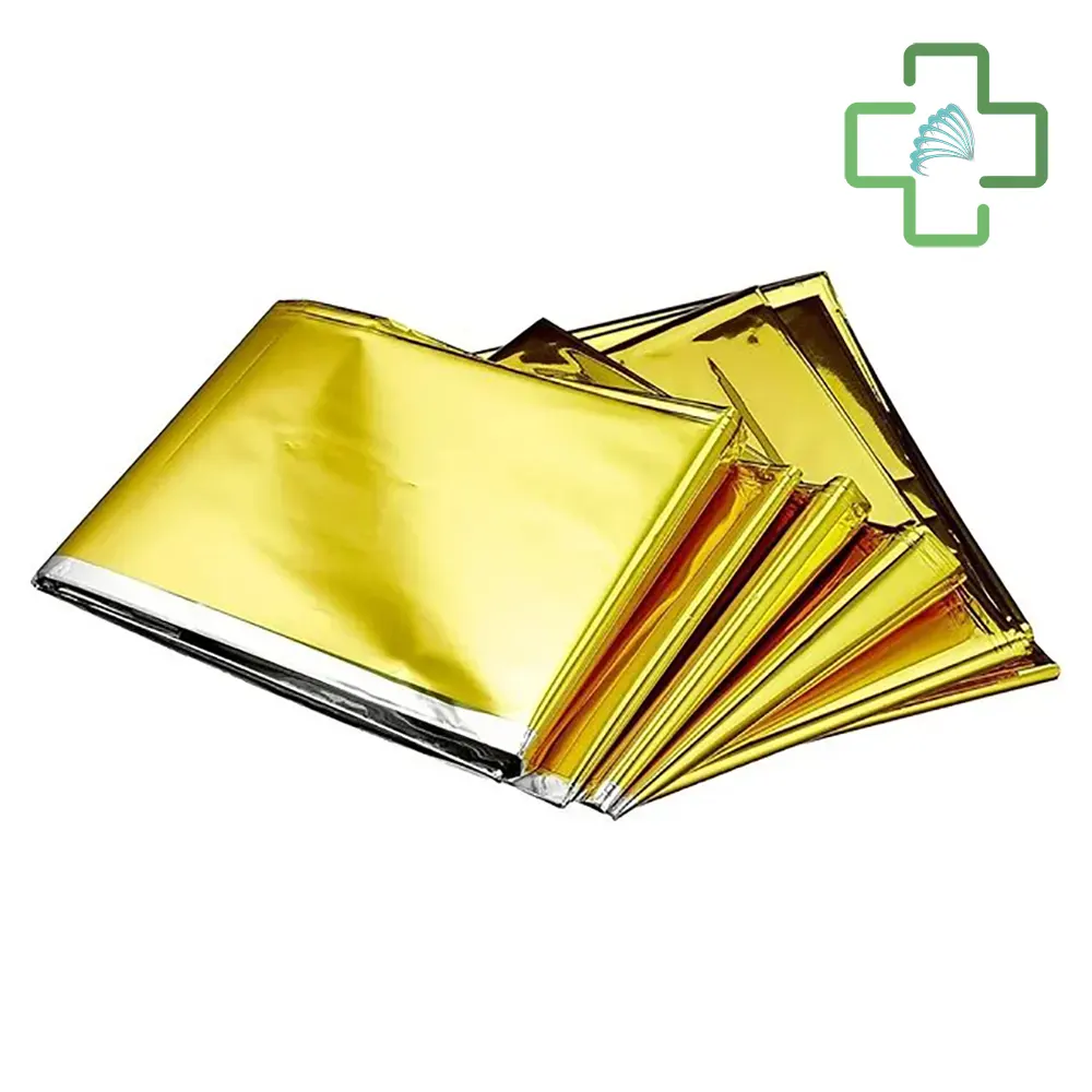 Manta Térmica de Primeros Auxilios - Doble Cara Aluminio Plata/Oro, Retención de Calor en Emergencias