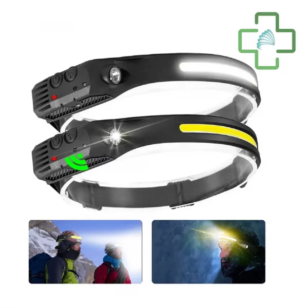 Linterna Frontal LED Recargable Impermeable - Luz COB
