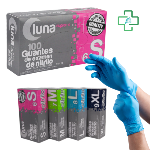 Guantes de Examen Desechable Nitrilo 5,5g - Azul Alta Proteccion 100uds. - Imagen 2