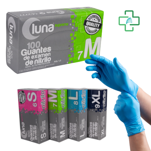 Guantes de Examen Desechable Nitrilo 5,5g - Azul Alta Proteccion 100uds. - Imagen 3