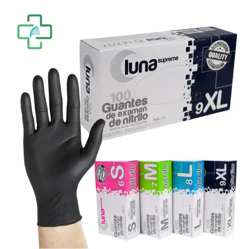 Guantes De Examen Desechables Supreme De Nitrilo 5,5g - Negro Alta Proteccion - Imagen 2