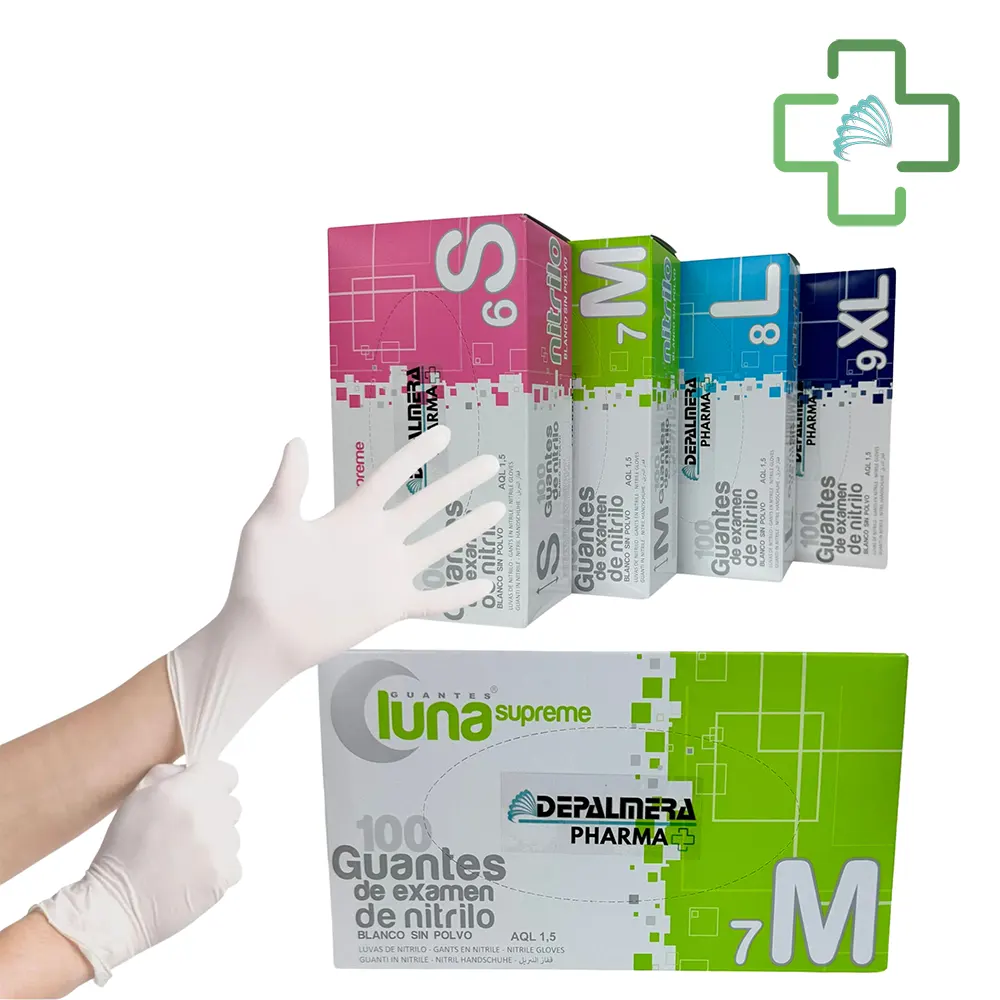 Guantes De Examen Desechables Supreme De Nitrilo - Blanco Sin Polvo 100uds. - Imagen 3