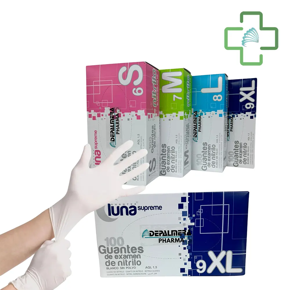 Guantes De Examen Desechables Supreme De Nitrilo - Blanco Sin Polvo 100uds. - Imagen 5
