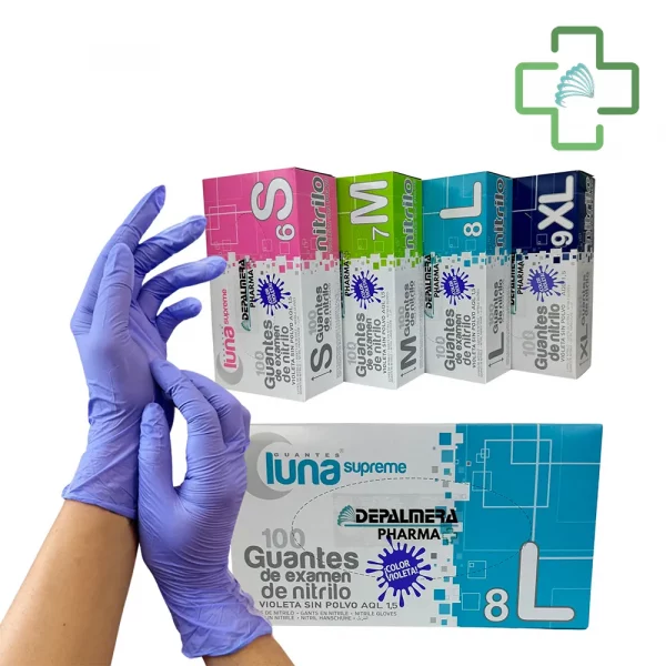 Guantes de examen desechables de nitrilo violeta sin polvo