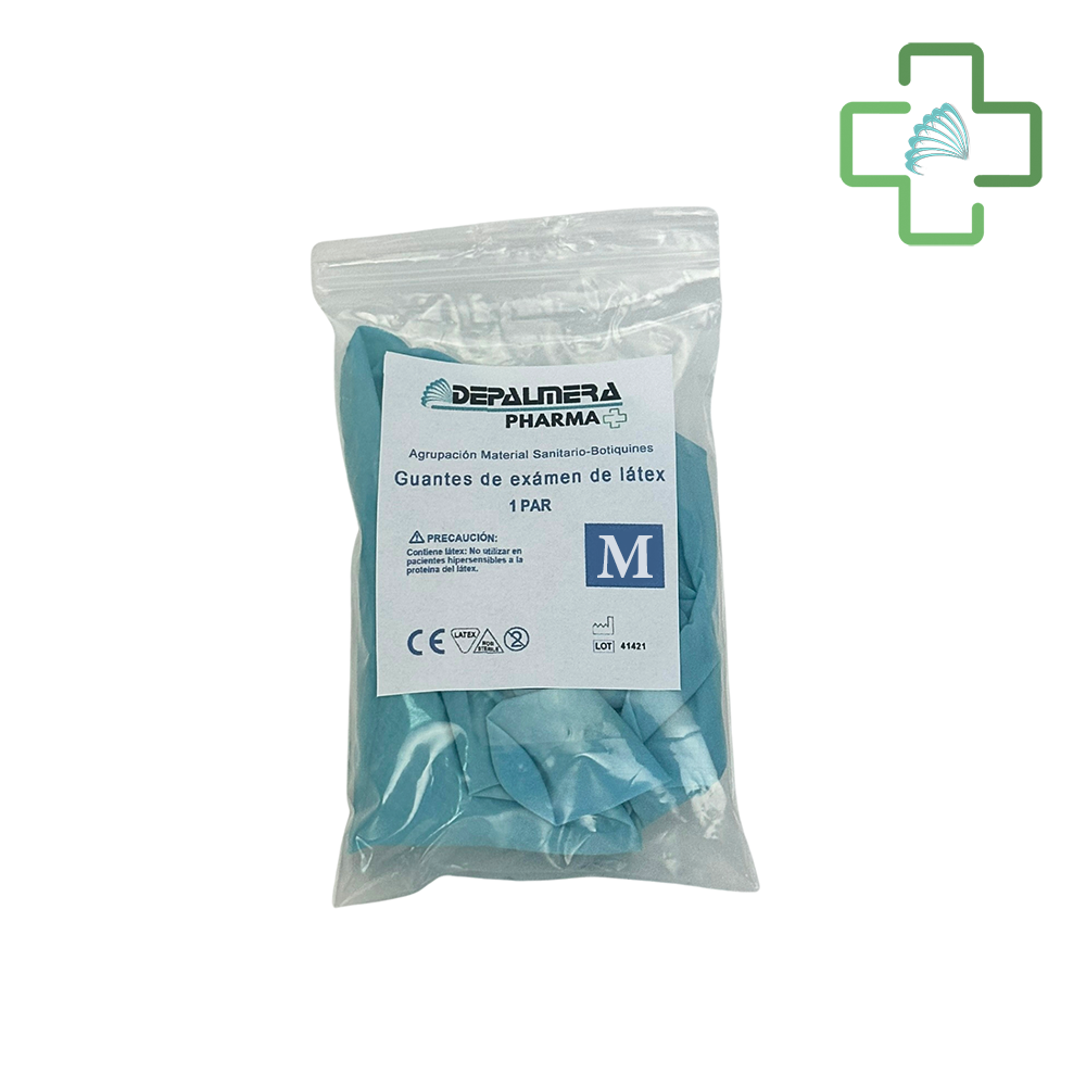 Guantes de Látex - 1 Par de Guantes Desechables para Uso Médico, Limpieza e Industrial