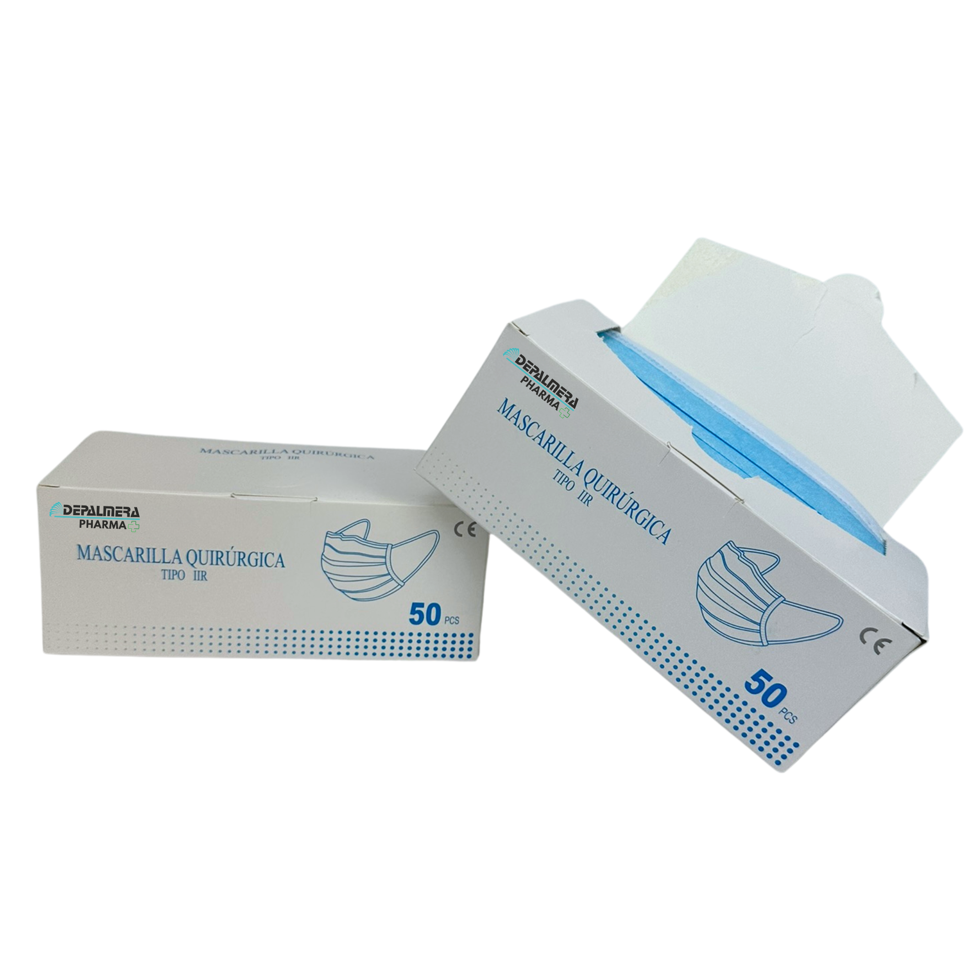 Mascarilla quirúrgica de 3 capas azul, tipo IIR - Caja de 50 unidades