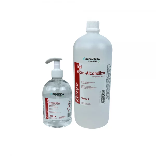 Gel Hidroalcohólico Betafar con Aloe Vera 500ml/1000ml para higiene de manos eficaz y suave.