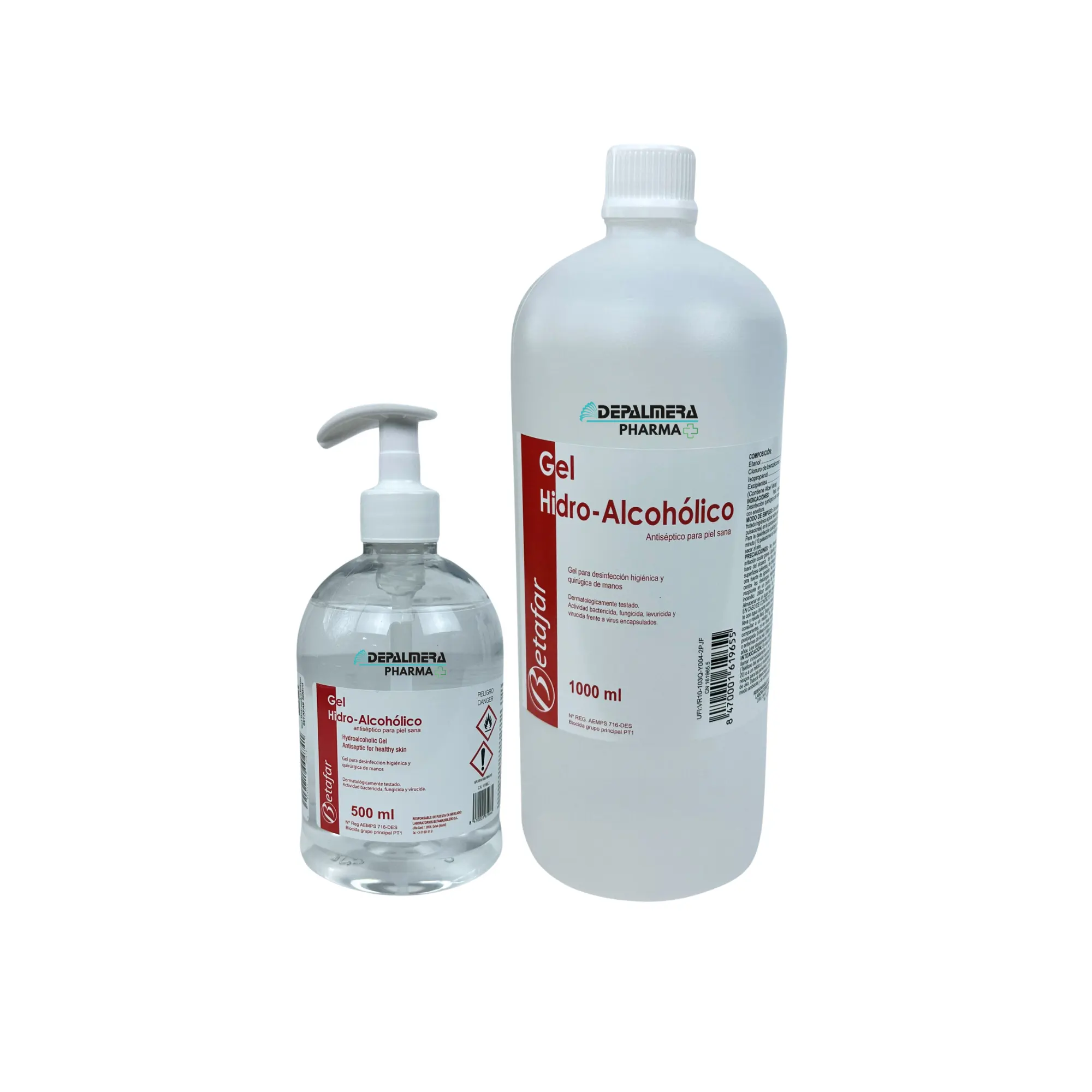 Gel Hidroalcohólico Betafar con Aloe Vera 500ml/1000ml para higiene de manos eficaz y suave.