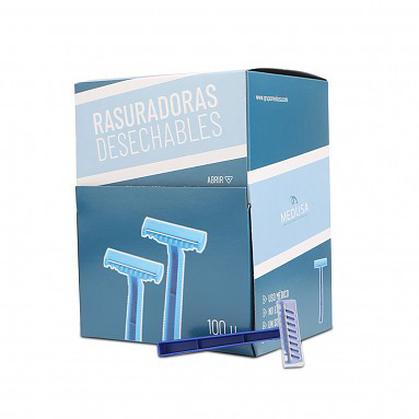 Rasuradoras desechables Kefus de 1 hoja, paquete de 100 unidades, ideales para un afeitado suave y preciso en uso profesional.