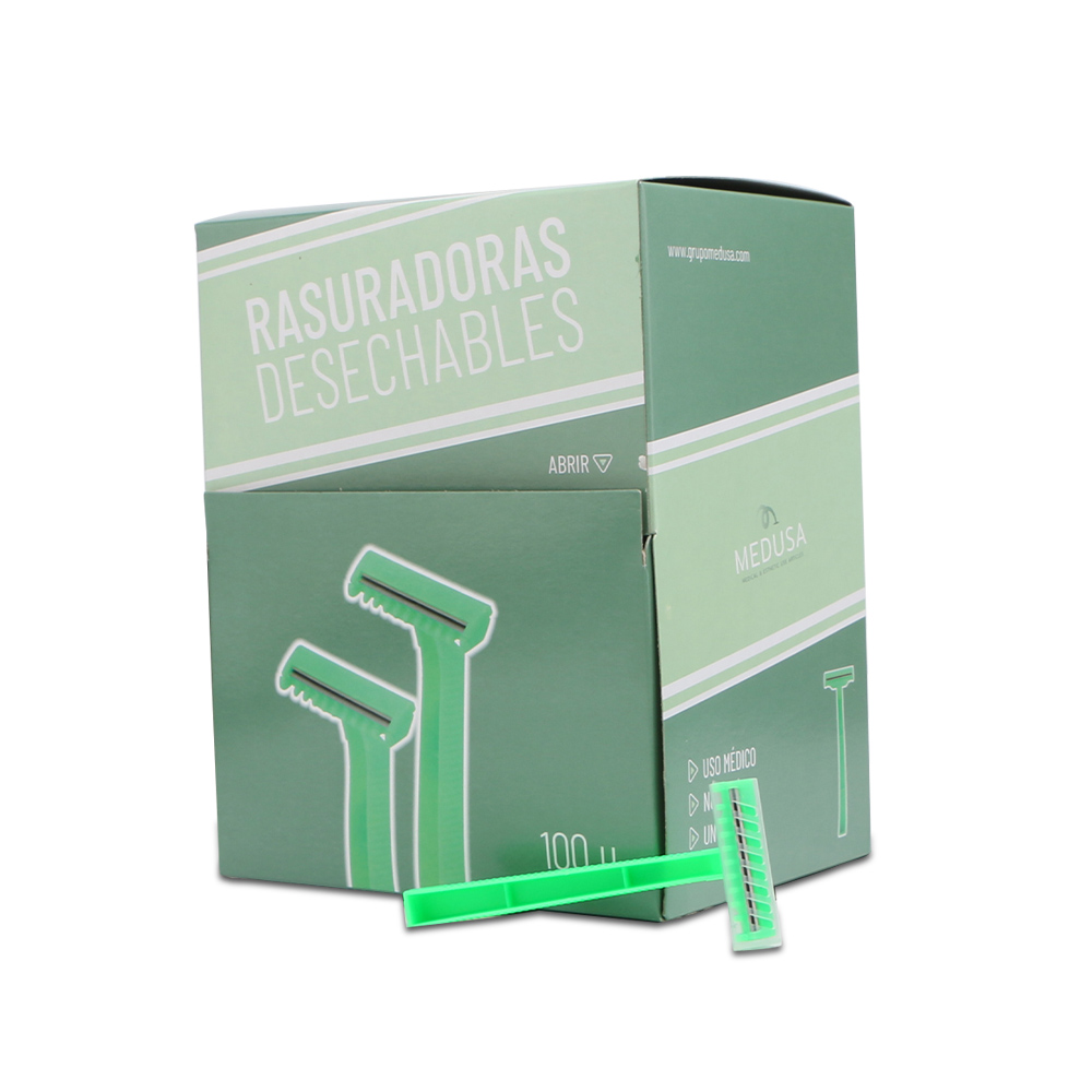 Rasuradoras desechables Kefus de 2 hojas, paquete de 100 unidades, ideales para afeitados suaves y seguros.
