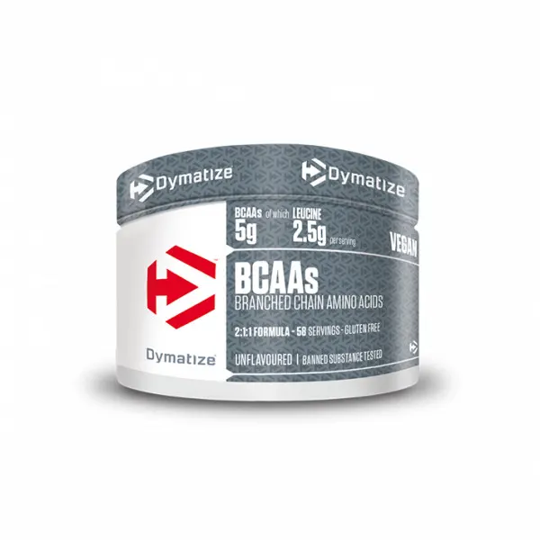 BCAA Aminoácidos de Cadena Ramificada 2:1:1, suplemento en polvo de 300g para apoyo en recuperación muscular.