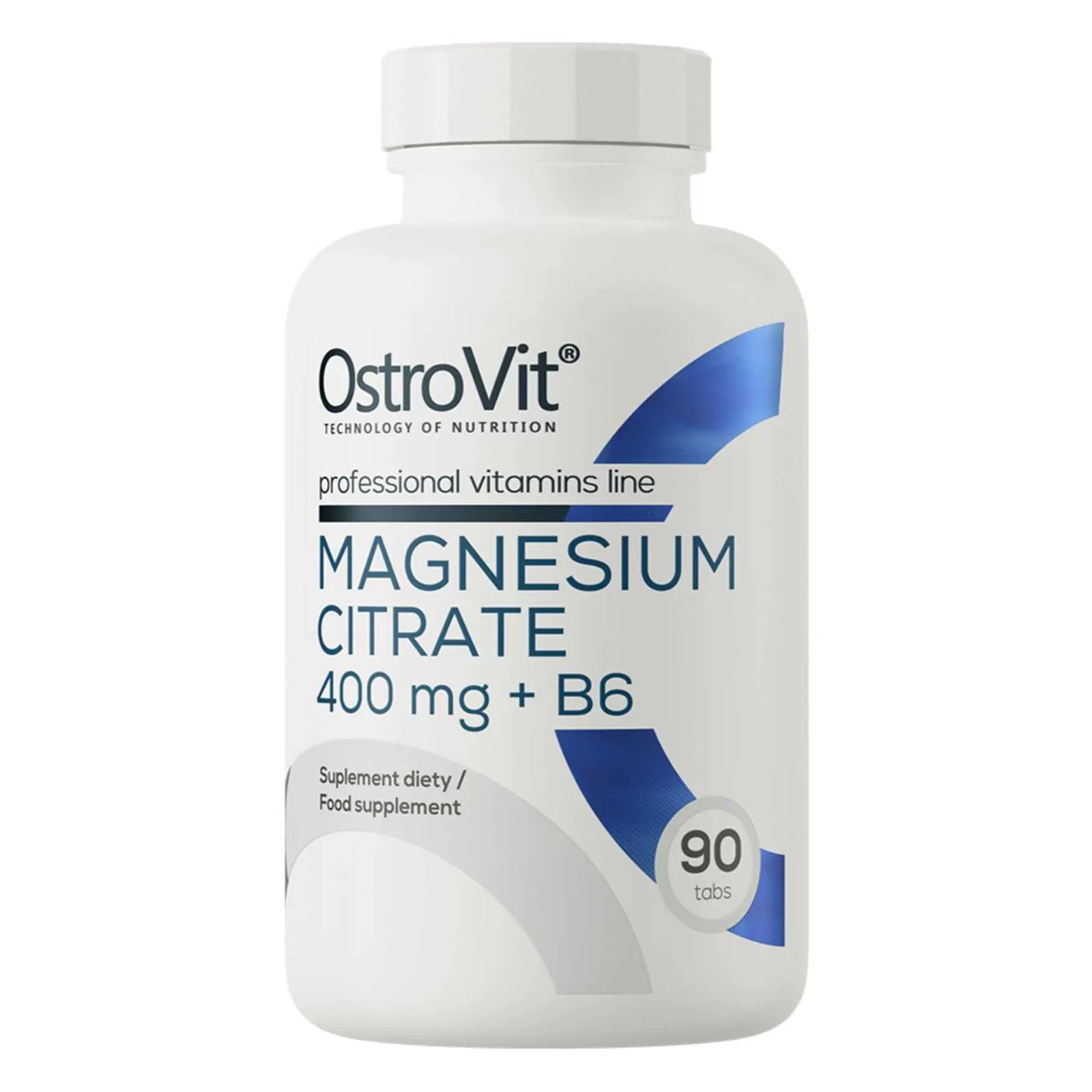 Citrato de Magnesio 400 mg + B6, 90 pastillas, suplemento para la salud muscular y nerviosa.