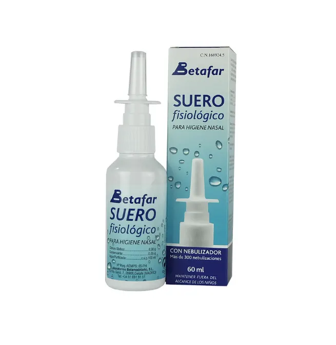 Suero fisiológico Betafar 60 ml para nebulizador – envase estéril