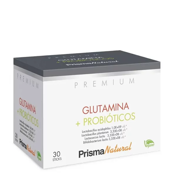 Glutamina + Probiótico Prisma Natural – cápsulas para salud intestinal y defensas