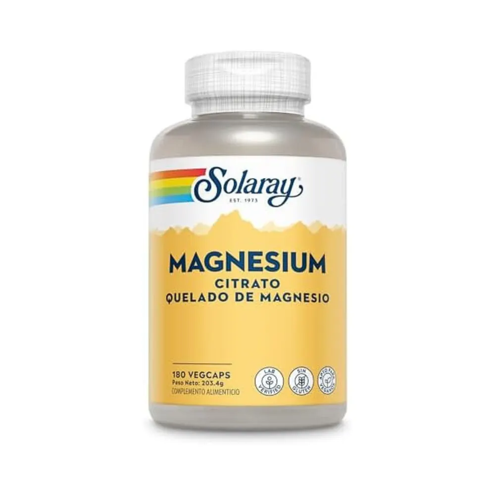 Magnesio Citrato Solaray 90 VegCaps – Suplemento mineral de alta absorción