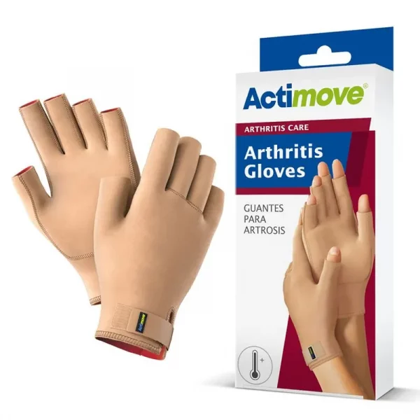 Guante para artritis Actimove beige con compresión terapéutica y calor