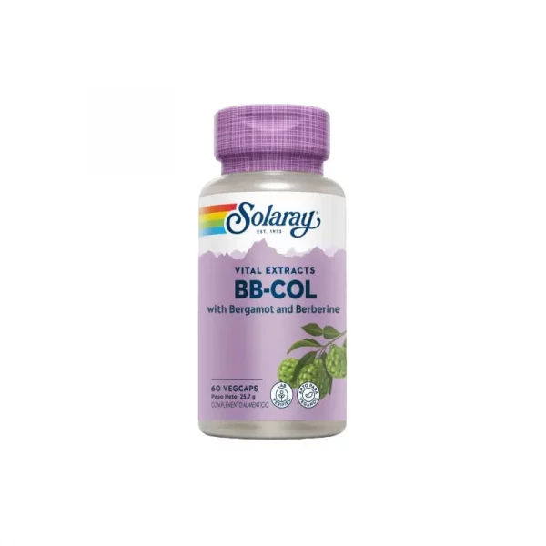 Solaray BB COL 60 VegCaps con Bergamota y Berberina para colesterol
