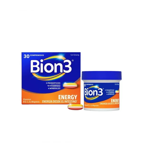 Bion3 Energy 30 comprimidos multivitamínico con probióticos y minerales