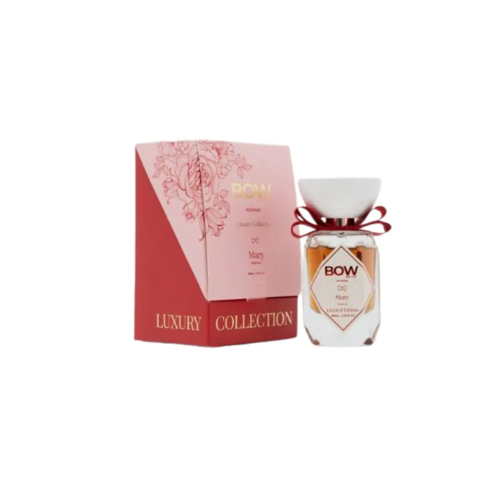 Fragancia Bow New York Mary Luxury Collection 30ml notas gourmand ambar y cítrico.