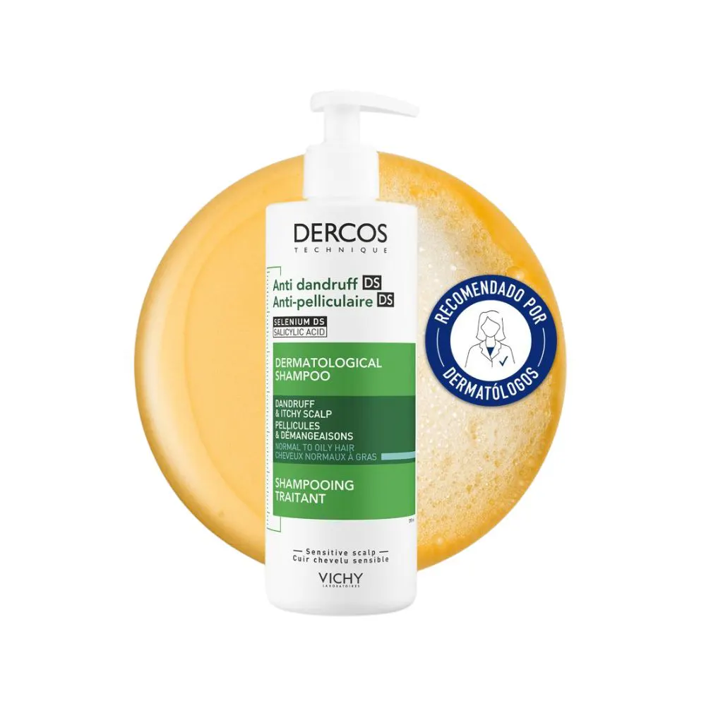 Vichy Dercos Champú Anticaspa Cabello Graso controla sebo y elimina caspa