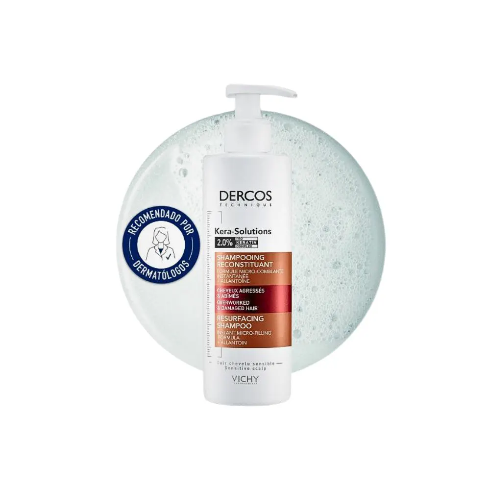 Vichy Dercos Champú Kera Solution nutre y repara cabello dañado