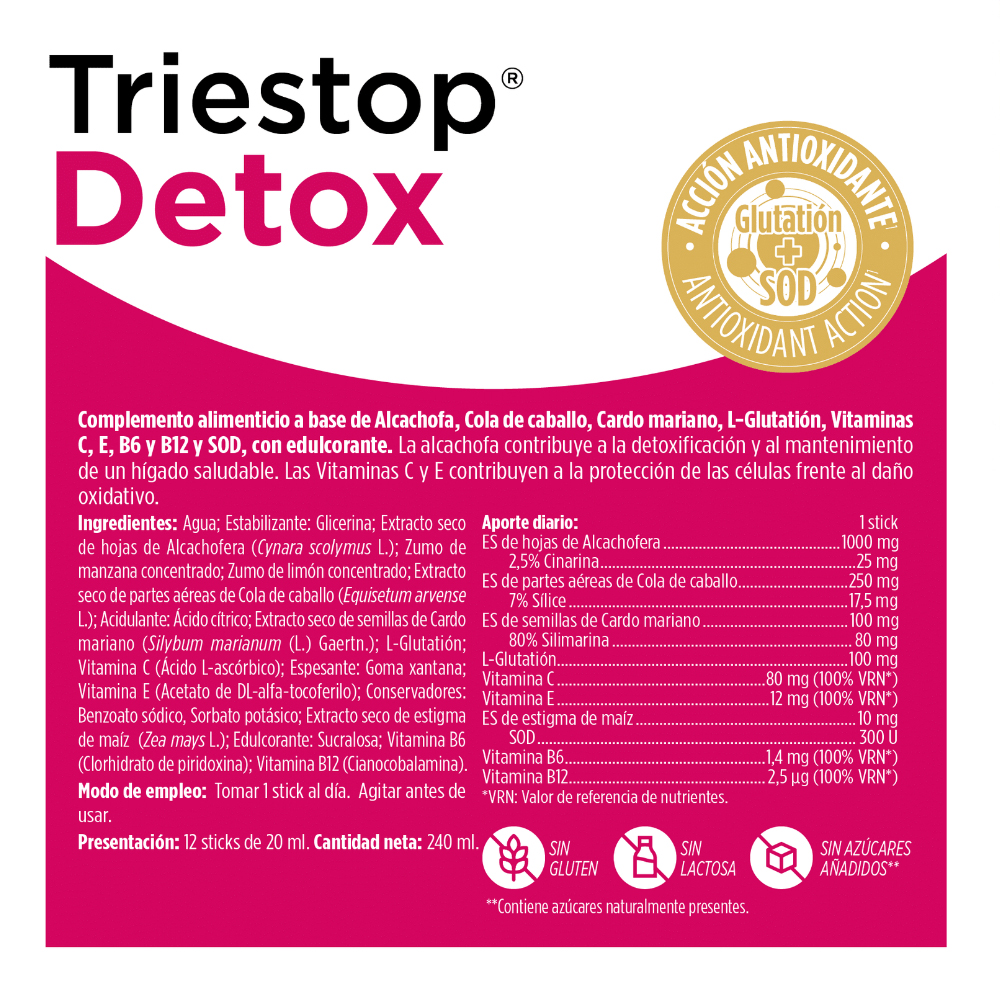 Triestop Detox Eladiet – 12 Sticks de 20 ml - Imagen 2